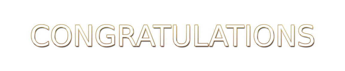 congratulations golden typography banner on transparent background