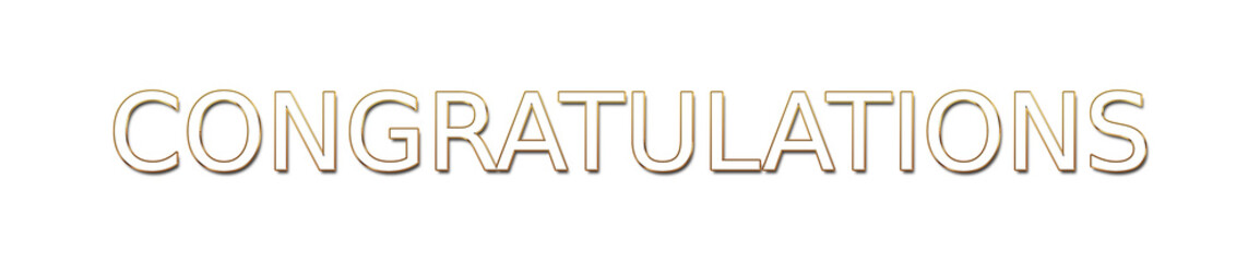 congratulations golden typography banner on transparent background