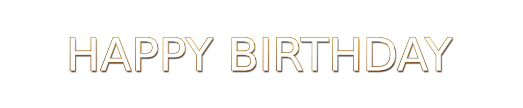 happy birthday golden typography banner on transparent background