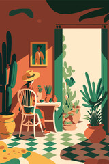 traditional house of mexico city tourism attraction wall art print poster