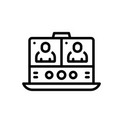 Black line icon for meetings