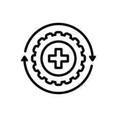 Black line icon for recover