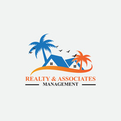 reality and associates management logo, real estate logo, minimalist and business logo design in vector template.