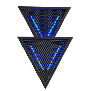 NEON TRIANGULO 3D ELEMENTO PARA COMPOSI&Ccedil;&Atilde;O SHOW FESTA