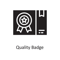 Quality Badge Vector Solid Icon Design illustration. Product Management Symbol on White background EPS 10 File