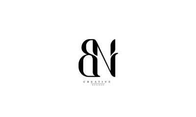 Fototapeta na wymiar Alphabet letters Initials Monogram logo BN NB B N