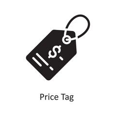 Price Label Vector Solid Icon Design illustration. Product Management Symbol on White background EPS 10 File