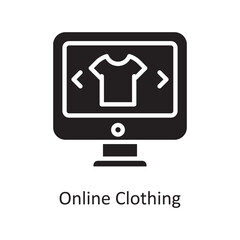 Online Clothing Vector Solid Icon Design illustration. Product Management Symbol on White background EPS 10 File