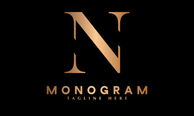 Alphabet N abstract monogram vector logo template