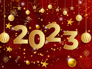 Free vector 2023 new year greeting banner with halftone effect