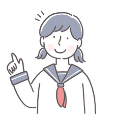 指をさす制服を着た学生