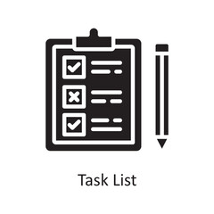 Task List Vector Solid Icon Design illustration. Product Management Symbol on White background EPS 10 File