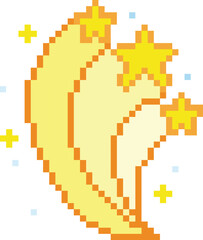 Fototapeta premium Shooting star Vector illustration. star image or clip art. pixel art