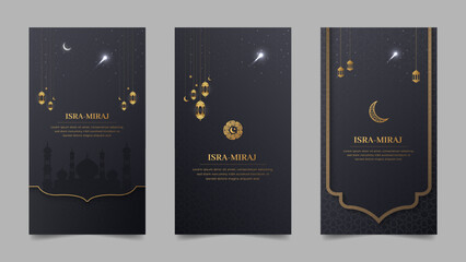 Isra Miraj Islamic Realistic Miraj un Nabi Night Journey Social Media Stories Collection Template