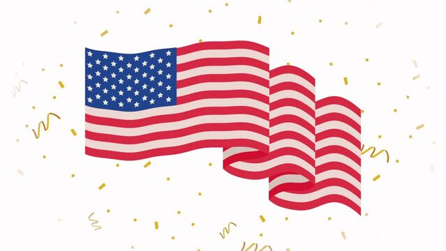 usa flag waving patriotic animation