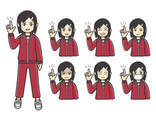 ジャージ 女子学生 ポイント 01