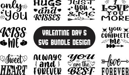 Valentines day svg t shirt bundle ,a set of valentine t-shirt design