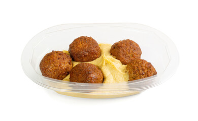 Falafel Balls Isolated, Fried Chickpea Balls, Traditional Arabic Street Food, Falafel on White Background