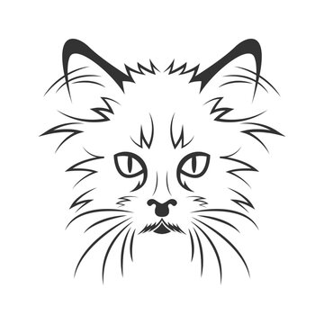 Cat icon logo design
