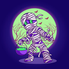 Cute mummy character illustration