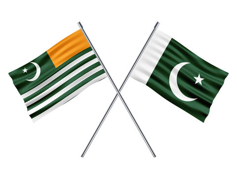Kashmir flag 3d illustration for Kashmir solidarity day