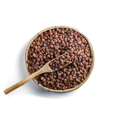 Brown chickpea (Kala Chana, Black Chana, Black Chick Pea). Chick pea in threshing basket