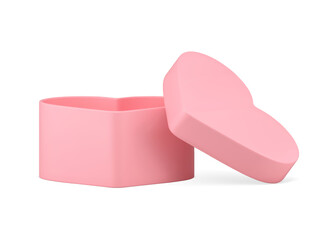 Present container with open cap pink elegant festive congratulations design 3d icon realistic vector
