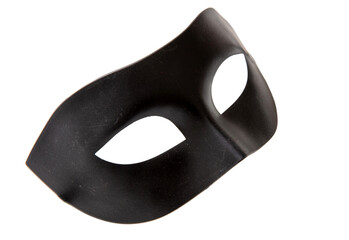 Venetian carnival mask black color isolated Transparent background, PNG.