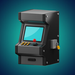 Premium game arcade console icon 3d rendering on isolated background © Alper
