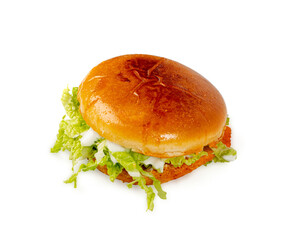 Pambazos Sandwich, Traditional Gordita, Mexican Torta Bread with Potatoes, Greens, Spicy South American Food