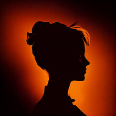 Beautiful woman silhouette - generative ai