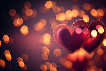 Valentine's day background with hearts. generative ai