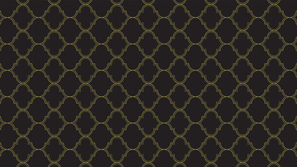 幾何学的なおしゃれパターン背景のベクター素材26。ゴールドとブラックのタイル
