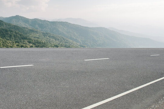 3d render of road in the mountains background.