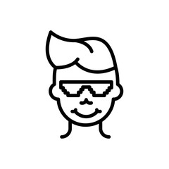 Black line icon for cool