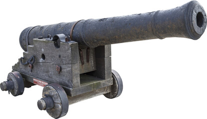 Isolated PNG cutout of an old naval cannon  on a transparent background, ideal for photobashing,...
