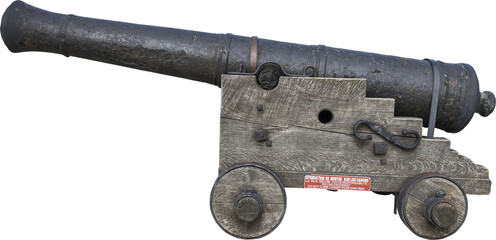 Isolated PNG cutout of an old naval cannon  on a transparent background, ideal for photobashing, matte-painting, concept art
