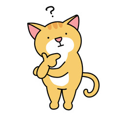 疑問の表情の三毛猫のベクターイラストレーション