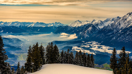 Fototapeta Landschaft, Skigebiet, Ski, Schwaz, Pill, Kellerjoch, Nebelmeer obraz