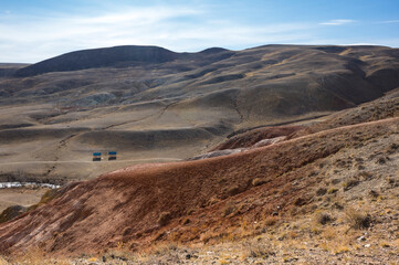 Landscape of Kizil Chin, a place called “Mars” in Altay mountains