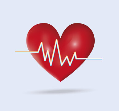 Medicine. Icon, heart arrhythmia. Vector image, isolated.