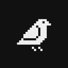 Fototapeta premium Bird emoji, pixel art style icon element design for logo, app, web, sticker. Isolated abstract vector illustration. Video game sprite. 