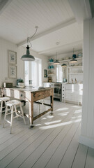 modern kitchen interior, farmhouse, beach house 
