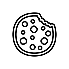 Black line icon for cookie