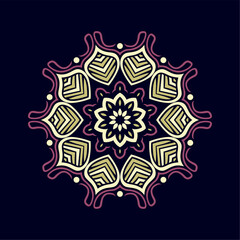 Fototapeta na wymiar Modern mandala art vector design with a beautiful mix of colors, suitable for all advertising design needs, both for business card designs, banners, brochures and others. EPS format files