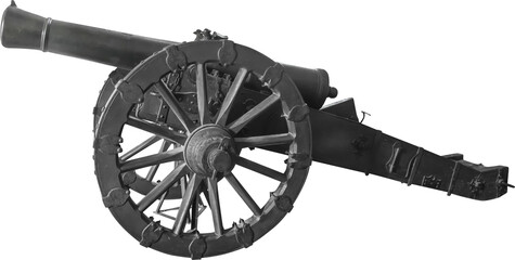 Isolated PNG cutout of an old artillery cannon  on a transparent background, ideal for...
