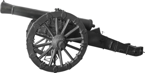 Isolated PNG cutout of an old artillery cannon  on a transparent background, ideal for photobashing, matte-painting, concept art

