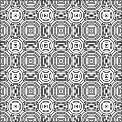 Stylish texture with figures from lines.
Abstract geometric black and white pattern for web page, textures, card, poster, fabric, textile. Monochrome graphic repeating design. 