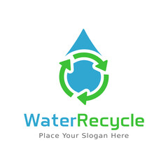 Water recycle vector logo template. This logo suitable for liquid, eco.