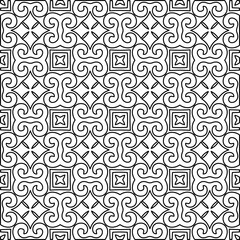 Stylish texture with figures from lines.
Abstract geometric black and white pattern for web page, textures, card, poster, fabric, textile. Monochrome graphic repeating design. 
